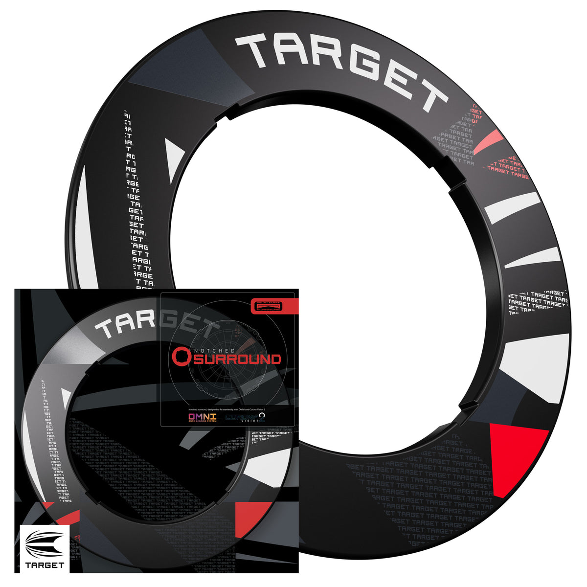 TARGET - NOTCHED - BLACK PATTERNED - DARTBOARD SURROUND - FOR OMNI & CORONA 2