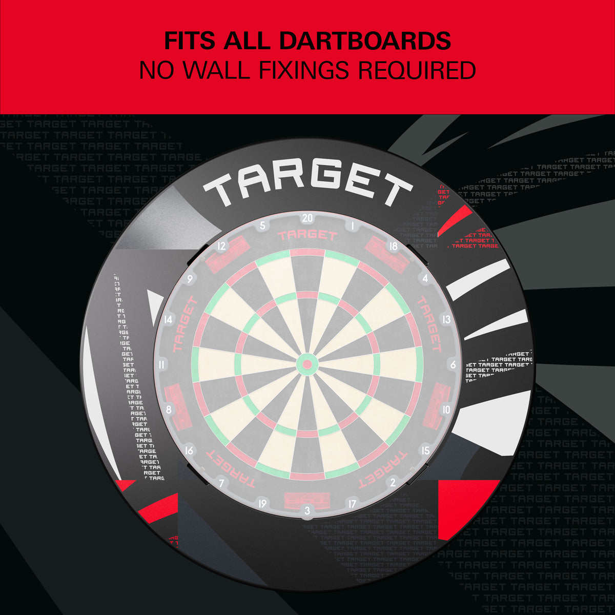 TARGET - NOTCHED - BLACK PATTERNED - DARTBOARD SURROUND - FOR OMNI & CORONA 2