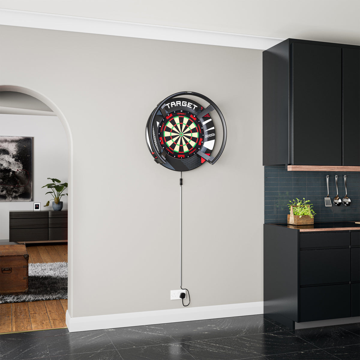 TARGET - NOTCHED - BLACK PATTERNED - DARTBOARD SURROUND - FOR OMNI & CORONA 2