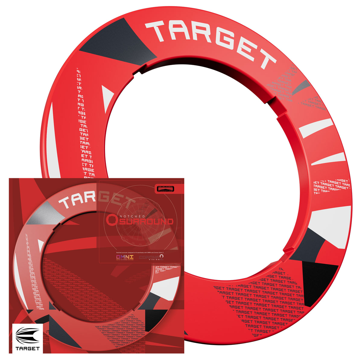 TARGET - NOTCHED - RED PATTERNED - DARTBOARD SURROUND - FOR OMNI & CORONA 2