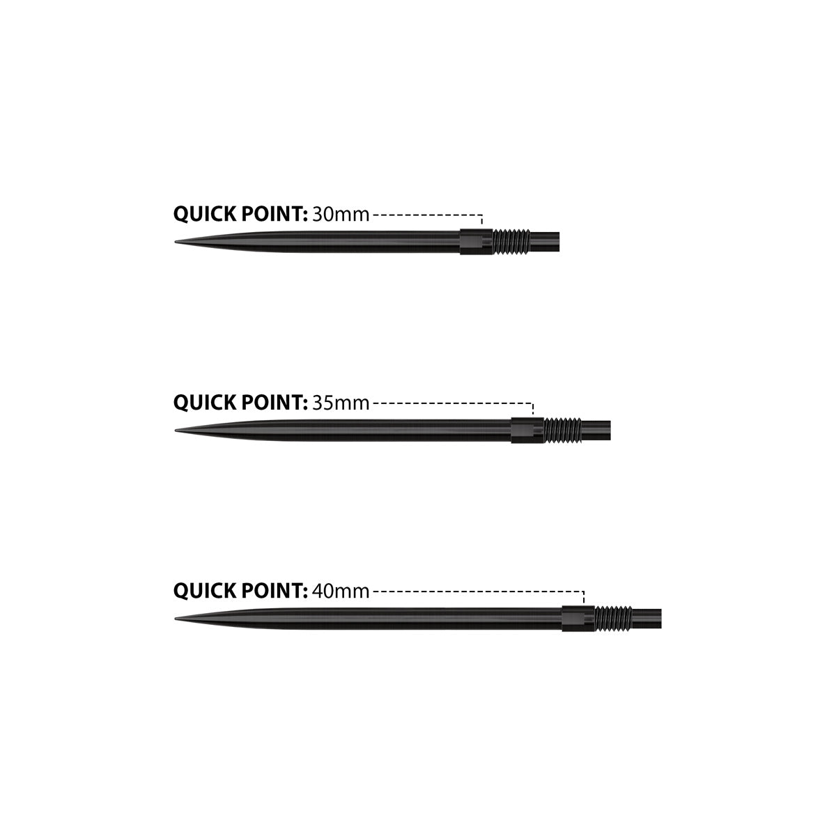 HARROWS - QUICK POINTS - BLACK - 30mm/35mm/40mm