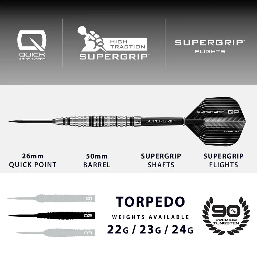 HARROWS - SUPERGRIP - TORPEDO - QUICK POINTS - 90% - 22g/23g/24g