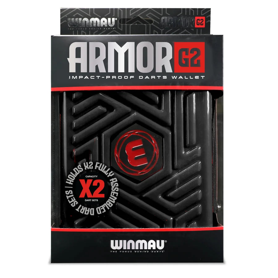 WINMAU - ARMOR G2 - BLACK - DARTS CASE - DARTS CASE BY WINMAU - HOLDS 2 SETS