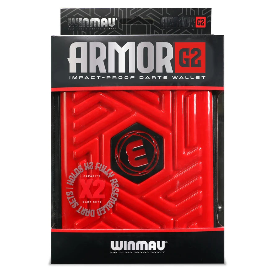 WINMAU - ARMOR G2 - RED - DARTS CASE - DARTS CASE BY WINMAU - HOLDS 2 SETS