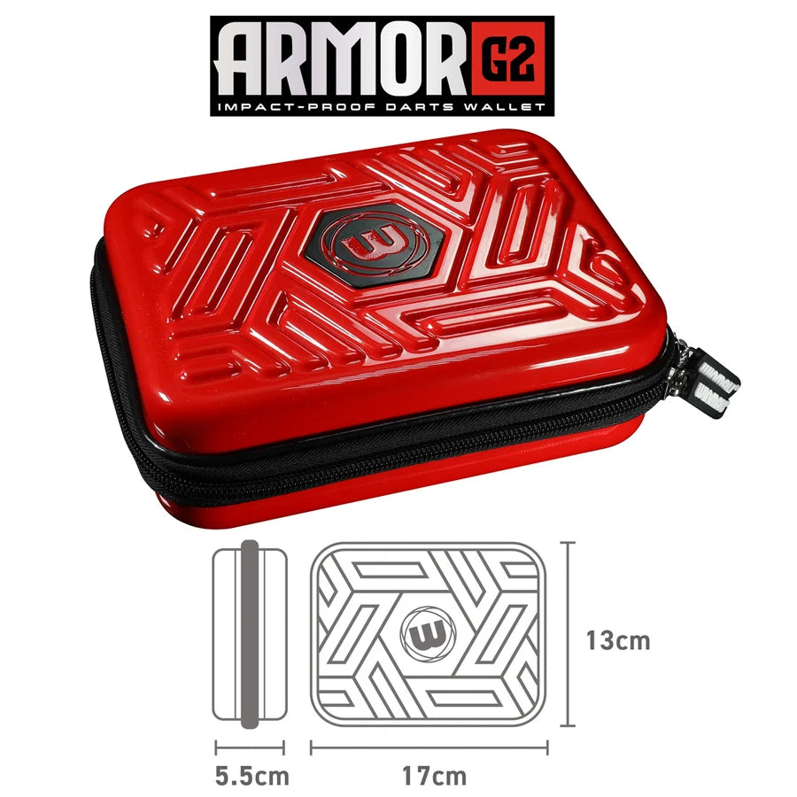 WINMAU - ARMOR G2 - RED - DARTS CASE - DARTS CASE BY WINMAU - HOLDS 2 SETS