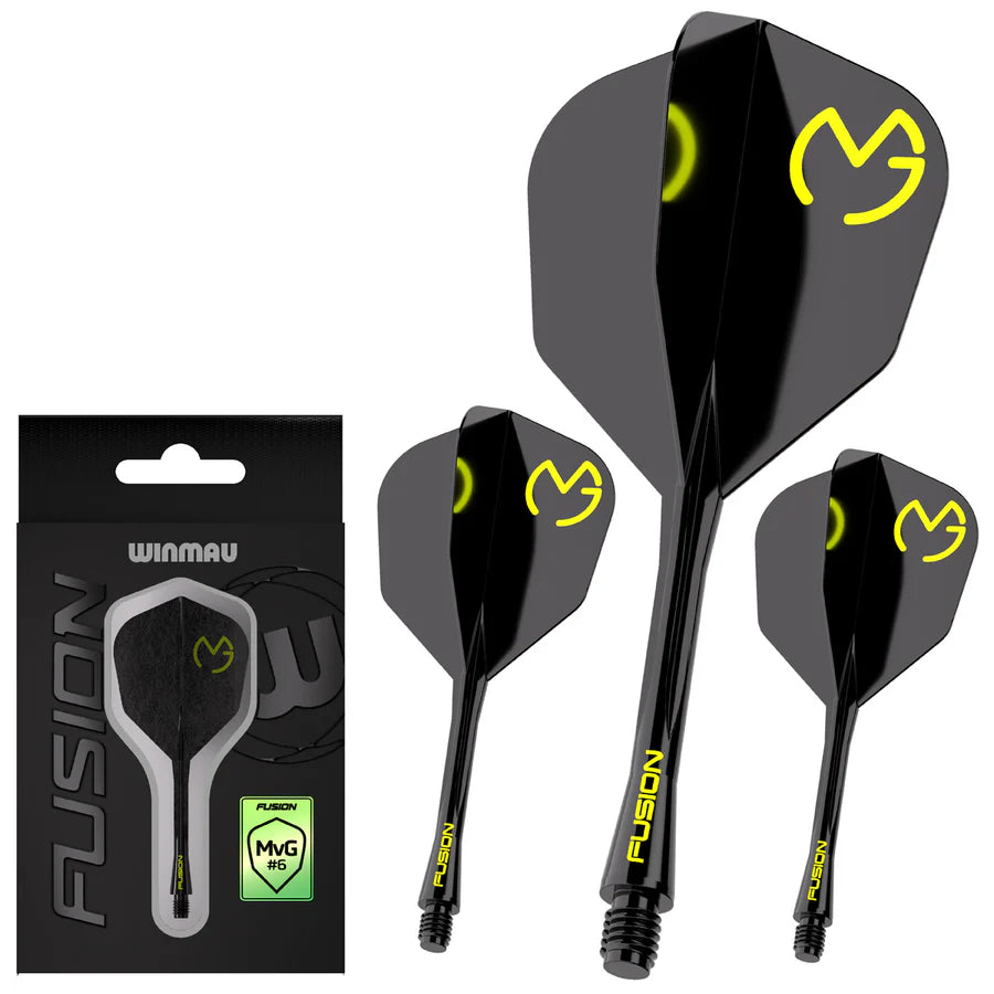 WINMAU - WINMAU FUSION - MICHAEL VAN GERWEN - MVG - SMALL (No.6) - INTEGRATED FLIGHTS - BLACK