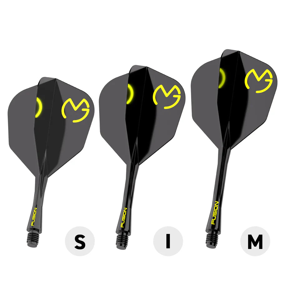 WINMAU - WINMAU FUSION - MICHAEL VAN GERWEN - MVG - SMALL (No.6) - INTEGRATED FLIGHTS - BLACK