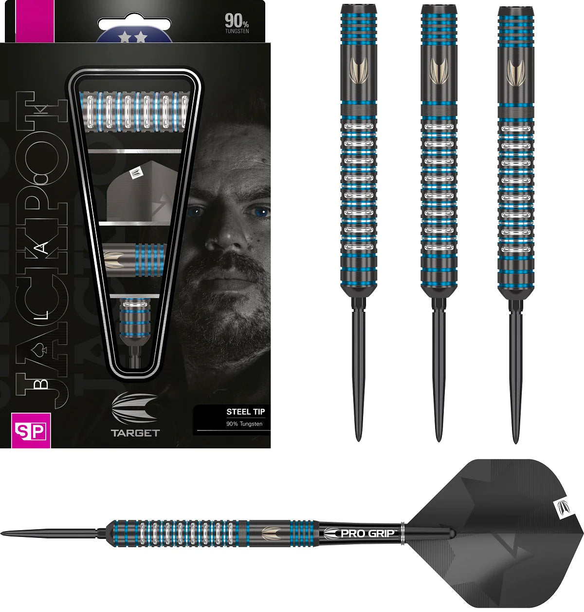 Target Darts Adrian Lewis 26G Zwart Edition 90% Tungsten Swiss Point Steel Tip Dartpijlen Set Target Darts Adrian Lewis 26G Zwart Edition 90% Tungsten Swiss Point Steel Tip Dartpijlen Set