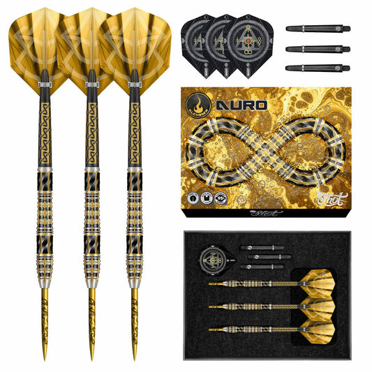 SHOT - ALCHEMY - AURO - 90% - STEEL TIP DARTS - 23g/24g/25g