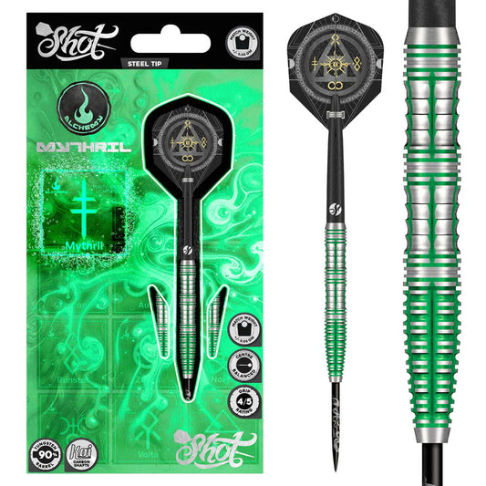 SHOT - ALCHEMY - MYTHRIL - 90% - STEEL TIP DARTS - 23g/24g/25g