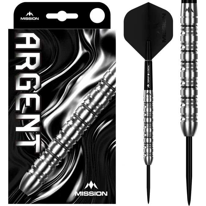 MISSION - ARGENT - STEEL TIP DARTS - 90% - 22g/24g