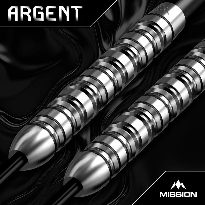 MISSION - ARGENT - STEEL TIP DARTS - 90% - 22g/24g