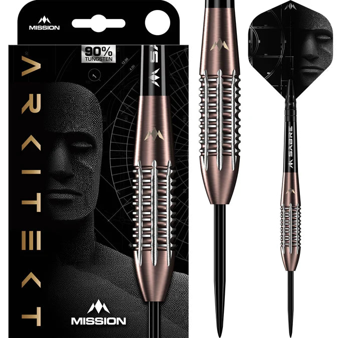 MISSION - ARKITEKT - BRONZE SILICA PVD - STEEL TIP DARTS - 90% - 21.5g/23.5g/25.5g