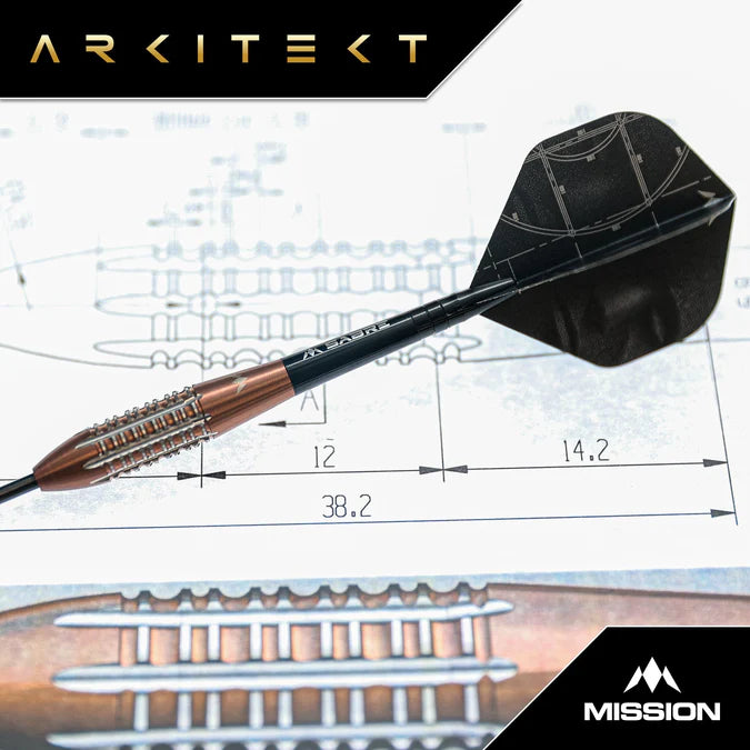 MISSION - ARKITEKT - BRONZE SILICA PVD - STEEL TIP DARTS - 90% - 21.5g/23.5g/25.5g