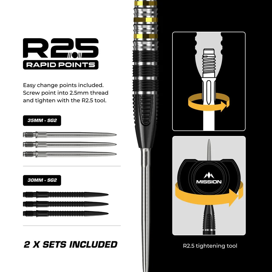 MISSION - ASTRO - R2.5 - RAPID POINT DARTS - 95% - 22g/24g