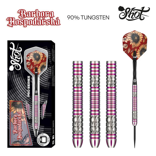 SHOT - BARBORA HOSPODARSKA - 2.0 - PRO SERIES - 90% - STEEL TIP DARTS - 23g