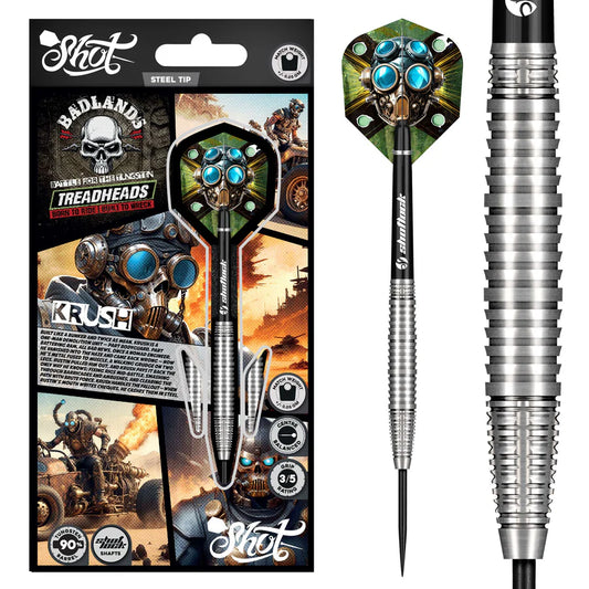 SHOT - BADLANDS - KRUSH - 90% - STEEL TIP DARTS - 22g/23g/24g/26g/28g