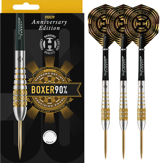 HARROWS - BOXER - BOMB - ANNIVERSARY EDITION - STEEL TIP DARTS - 90% - 22g/24g/26g