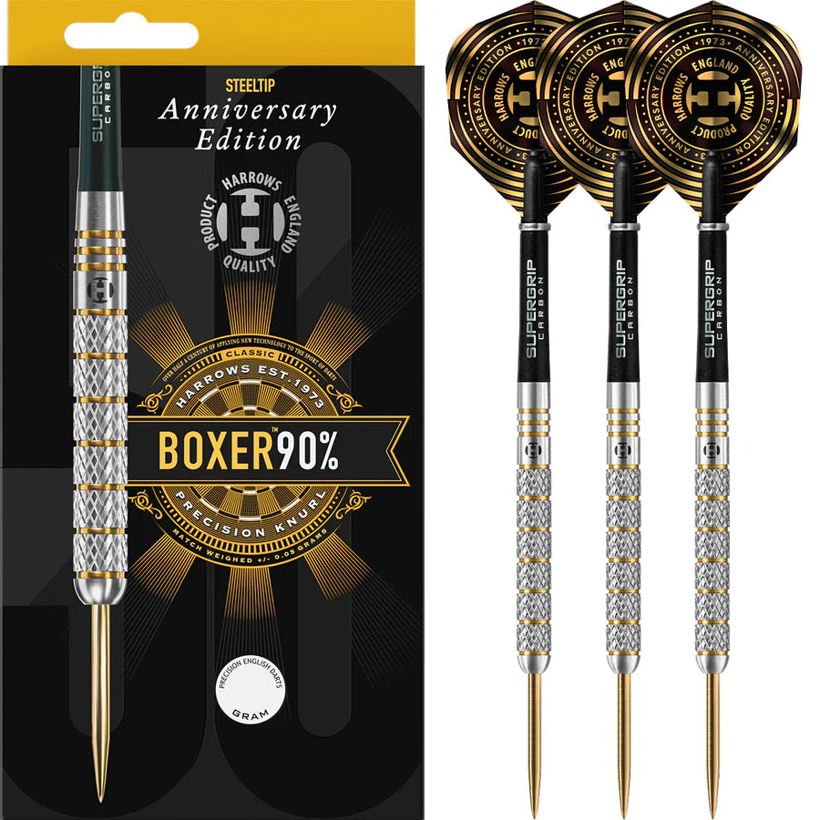 HARROWS - BOXER - PARALLEL - ANNIVERSARY EDITION - STEEL TIP DARTS - 90% - 21g/23g/25g