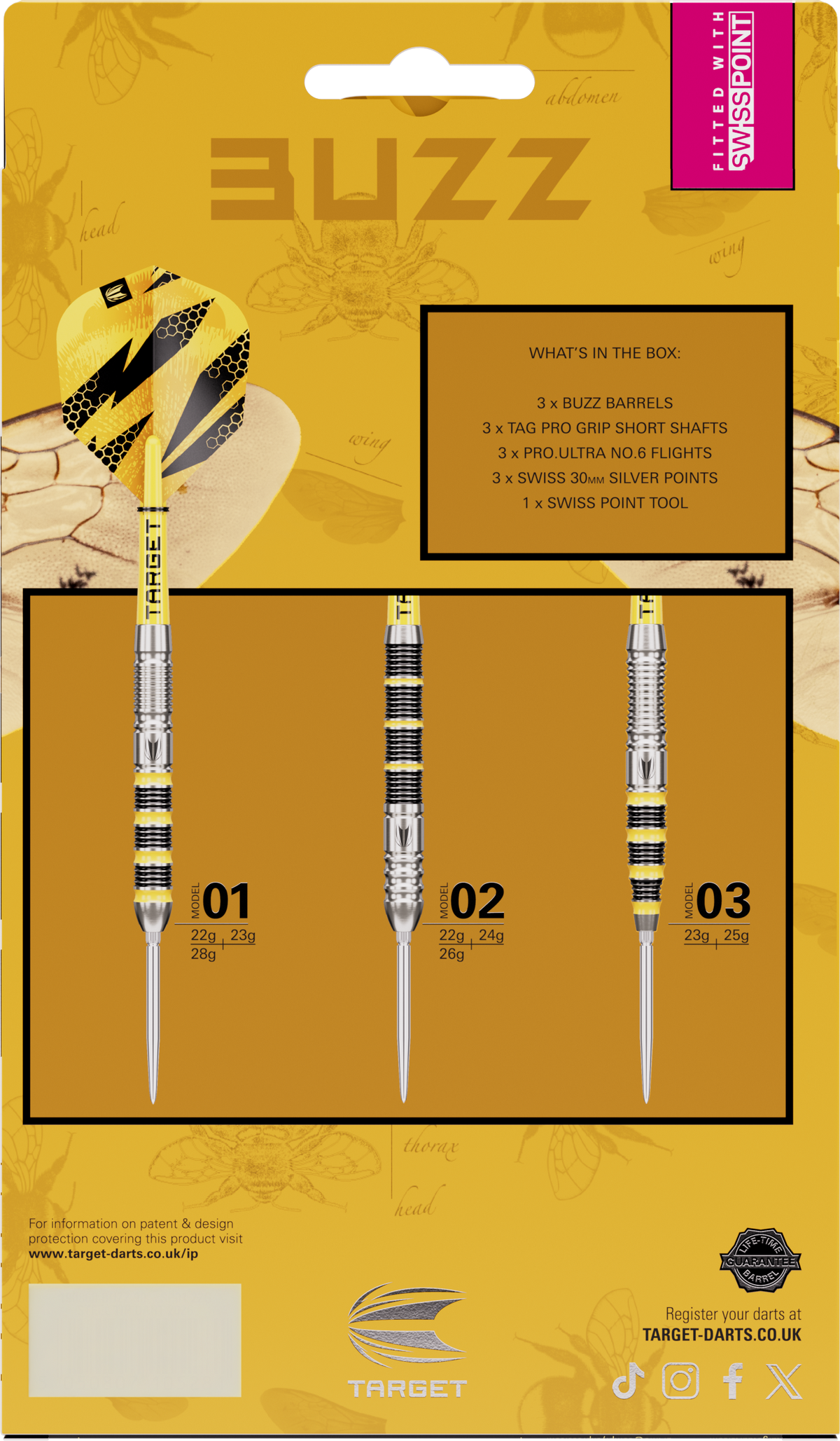 TARGET - BUZZ - SP03 - SWISS POINT DARTS - 90% - 23g/25g
