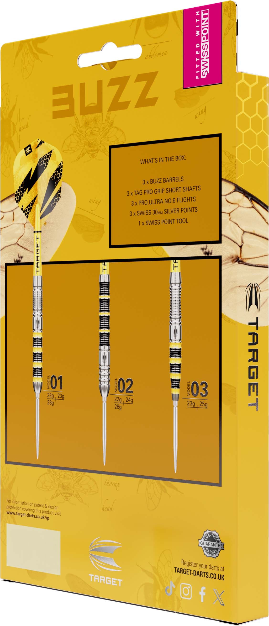 TARGET - BUZZ - SP01 - SWISS POINT DARTS - 90% - 22g/23g/28g