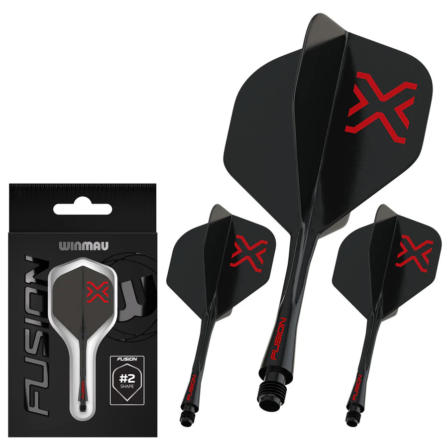 WINMAU - WINMAU FUSION - BLADE X - STANDARD (No.2) - INTEGRATED FLIGHTS - BLACK BLADE X