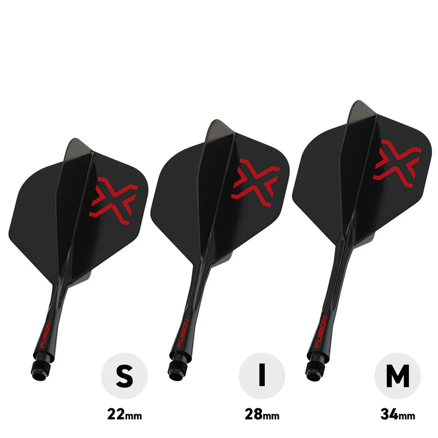 WINMAU - WINMAU FUSION - BLADE X - STANDARD (No.2) - INTEGRATED FLIGHTS - BLACK BLADE X