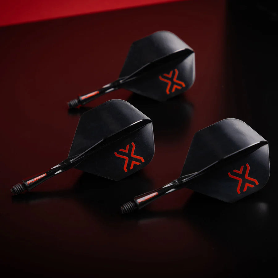 WINMAU - WINMAU FUSION - BLADE X - STANDARD (No.2) - INTEGRATED FLIGHTS - BLACK BLADE X