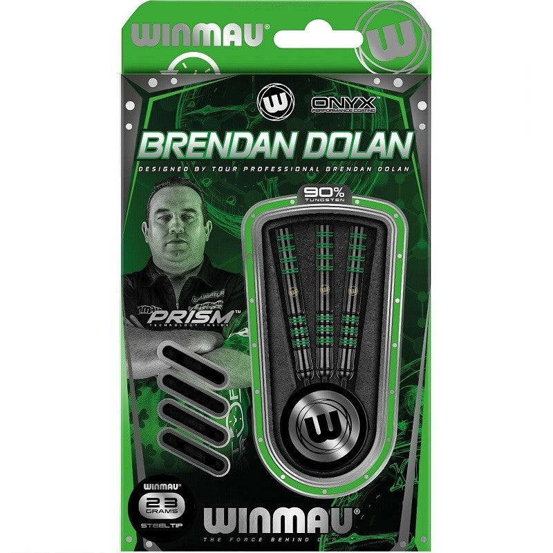 WINMAU - BRENDAN DOLAN  - v1 - ONYX - STEEL TIP DARTS - 90% - 25g (LAST SET)