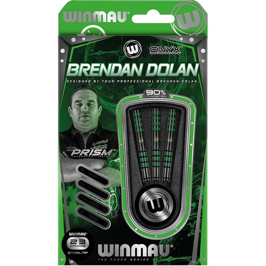 WINMAU - BRENDAN DOLAN  - v1 - ONYX - STEEL TIP DARTS - 90% - 25g (LAST SET)