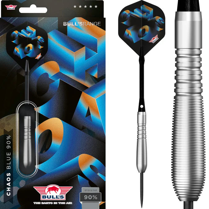 BULL'S (NL) - CHAOS - BLUE - STEEL TIP DARTS - 90% - 21g/23g/25g