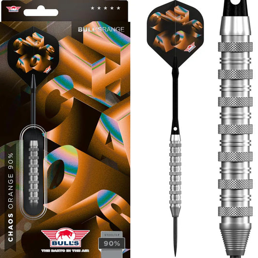 BULL'S (NL) - CHAOS - ORANGE - STEEL TIP DARTS - 90% - 21g/23g/25g