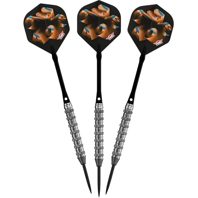 BULL'S (NL) - CHAOS - ORANGE - STEEL TIP DARTS - 90% - 21g/23g/25g
