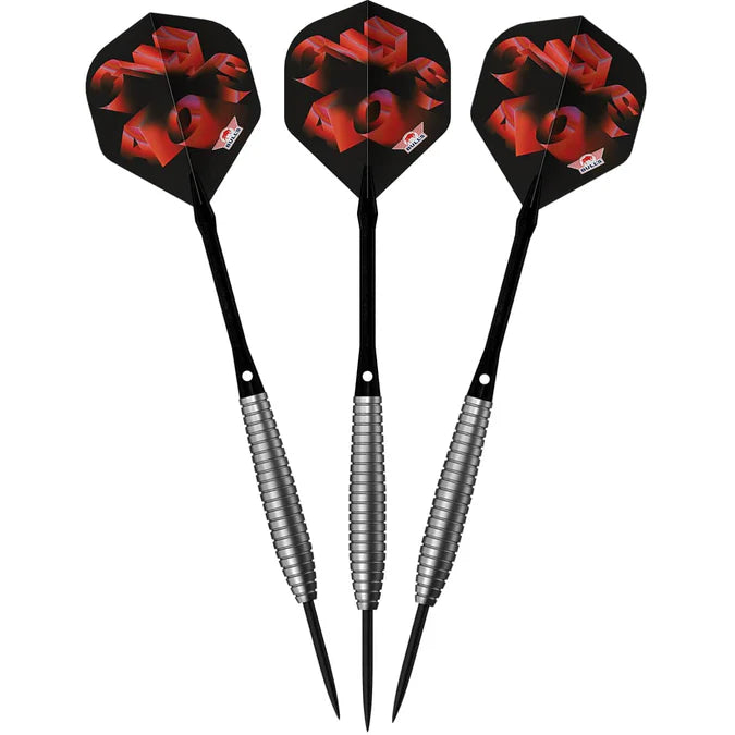 BULL'S (NL) - CHAOS - RED - STEEL TIP DARTS - 90% - 22g/24g/26g