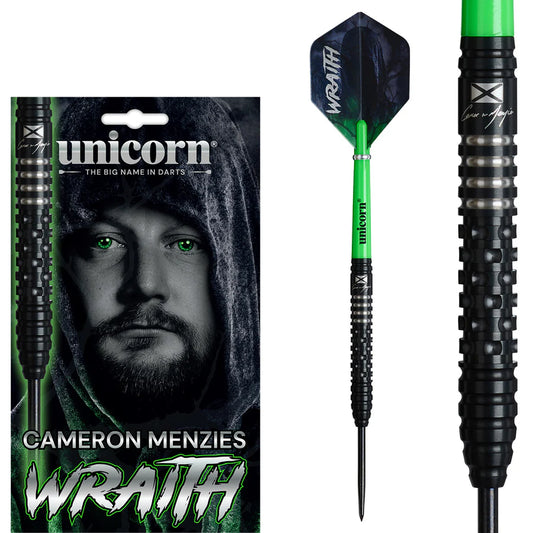 UNICORN - WRAITH - CAMERON MENZIES - STEEL TIP DARTS - 90% - 21g/23g/25g