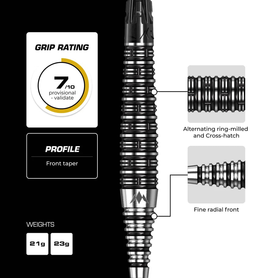 MISSION - CAMERON CAROLISSEN - R2.5 - RAPID POINT DARTS - 95% - 21g/23g