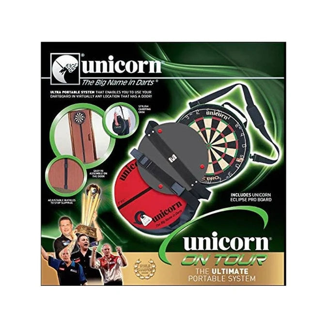 UNICORN - ON TOUR - PORTABLE INC. ECLIPSE PROFESSIONAL DARTBOARD - DOOR HANGING SYSTEM