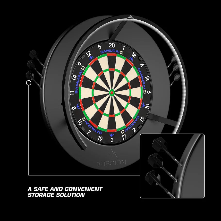 MISSION - W/ DART HOLDERS - PRO DARTBOARD SURROUND - EMBOSSED MISSION LOGO - VARIOUS COLOURS