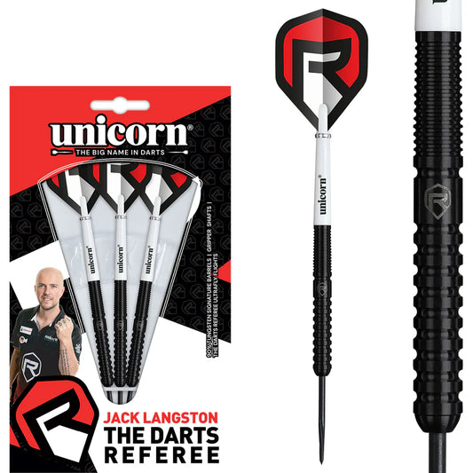 UNICORN - DARTS REFEREE - JACK LANGSTON - STEEL TIP DARTS - 90% - 22g/24g/26g