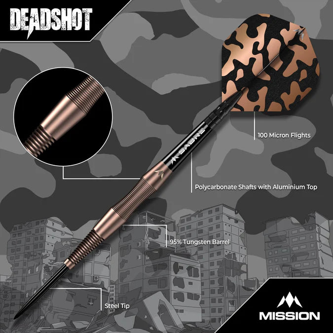 MISSION - DEAD SHOT - STEEL TIP DARTS - 95% - 21g/23g/25g