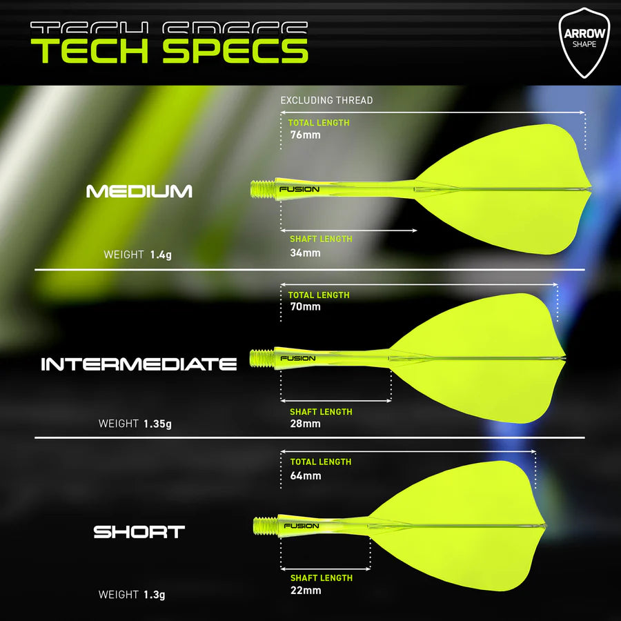 WINMAU - WINMAU FUSION - ARROW - NEON YELLOW - INTEGRATED FLIGHTS - NEON YELLOW