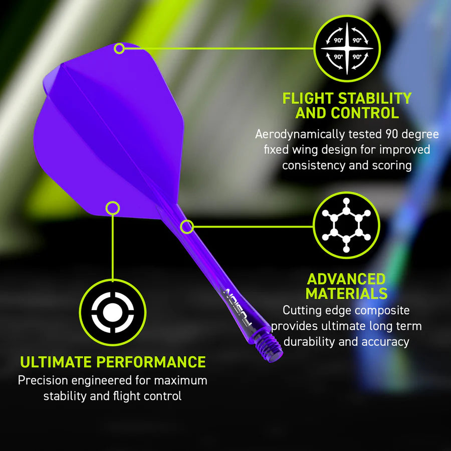 WINMAU - WINMAU FUSION - PURPLE - SMALL (No.6) - INTEGRATED FLIGHTS - PURPLE