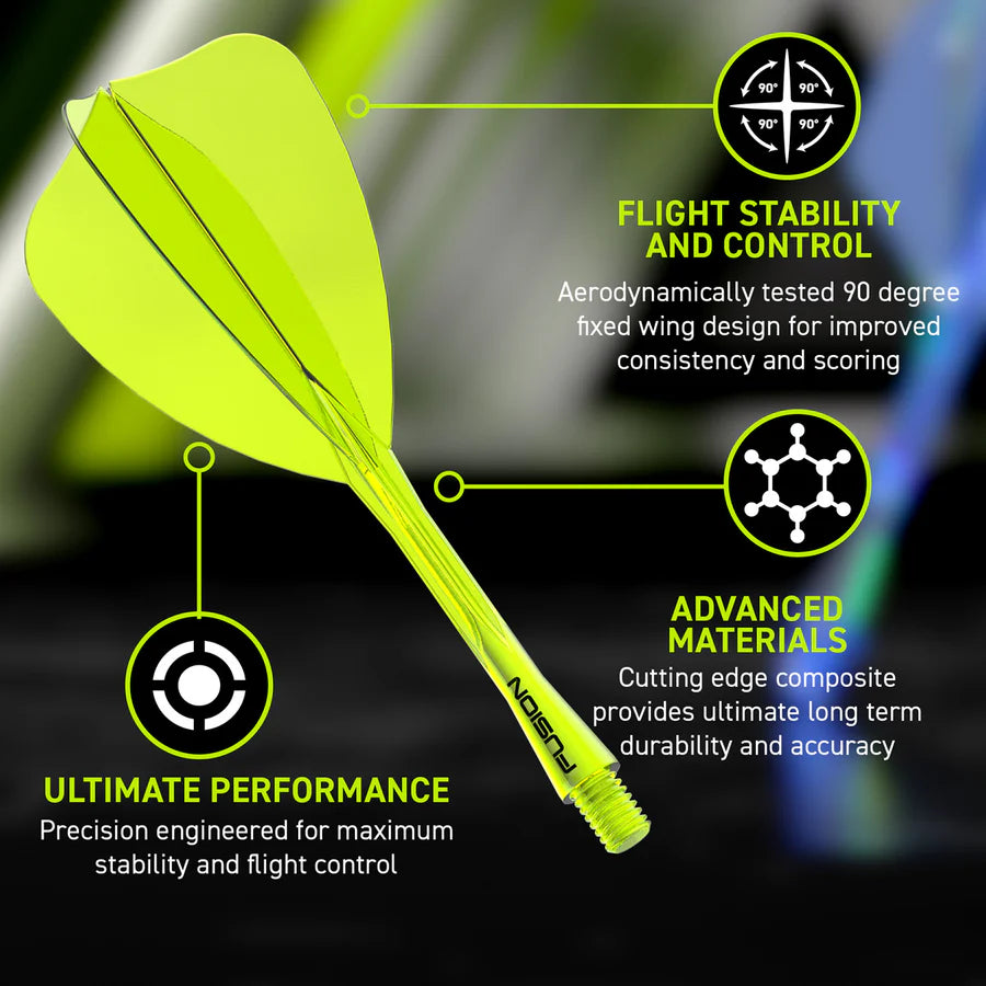 WINMAU - WINMAU FUSION - ARROW - NEON YELLOW - INTEGRATED FLIGHTS - NEON YELLOW