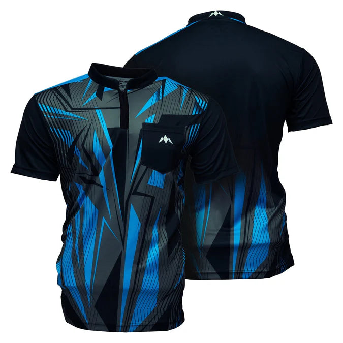 MISSION - FLINT - DARTS SHIRT - BLACK & BLUE - DARTS SHIRT BY MISSION