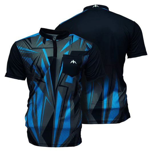 MISSION - FLINT - DARTS SHIRT - BLACK & BLUE - DARTS SHIRT BY MISSION