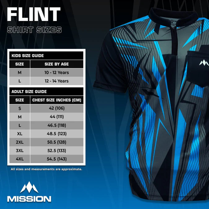 MISSION - FLINT - DARTS SHIRT - BLACK & BLUE - DARTS SHIRT BY MISSION