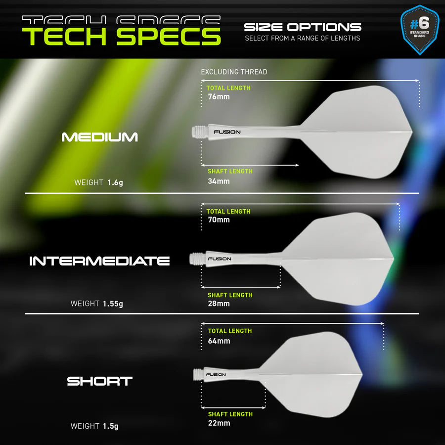 WINMAU - WINMAU FUSION - WHITE - SMALL (No.6) - INTEGRATED FLIGHTS - WHITE