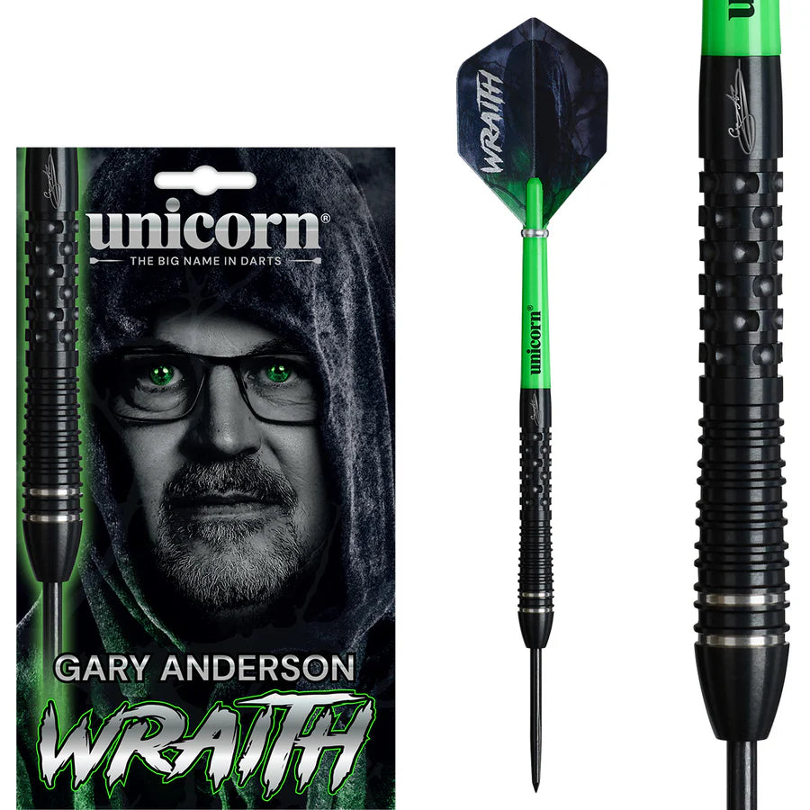 UNICORN - WRAITH - GARY ANDERSON - PHASE 6 - STEEL TIP DARTS - 90% - 21g/22g/23g/24g/25g