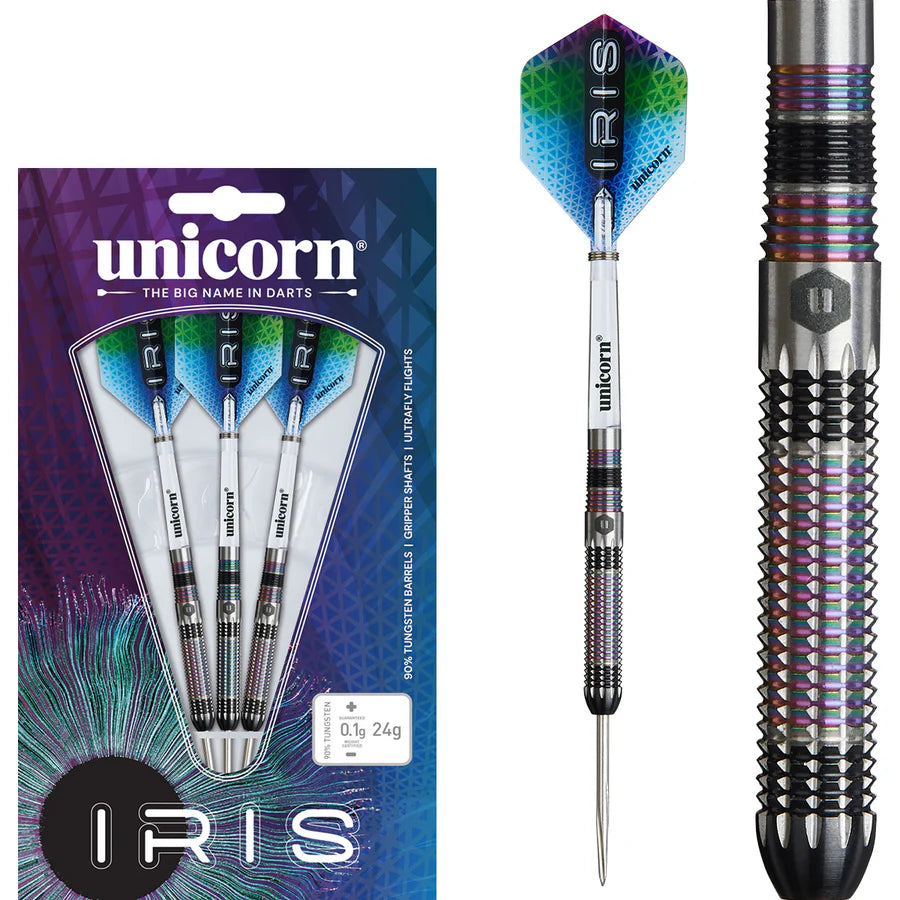 UNICORN - IRIS - STEEL TIP DARTS - 90% - 22g/24g