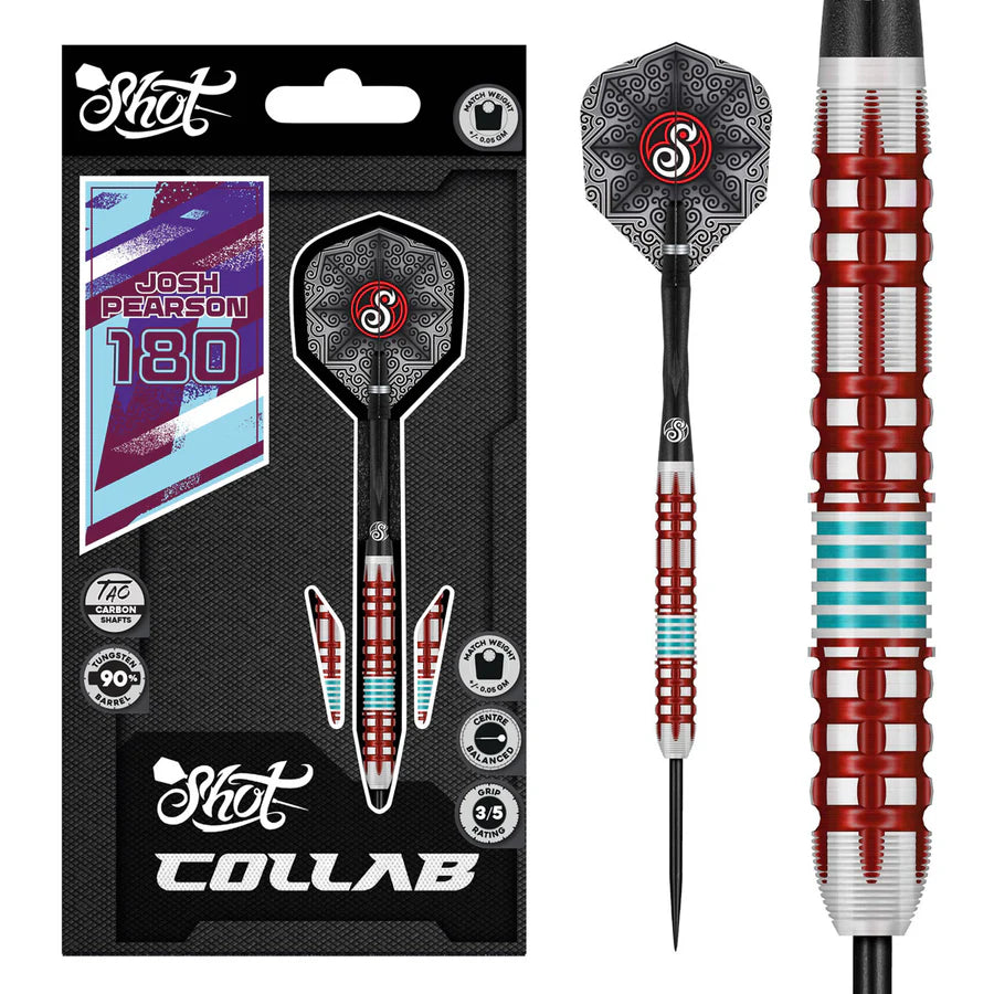 SHOT - JOSH PEARSON - COLLAB PRO SERIES - 90% - STEEL TIP DARTS - 23g